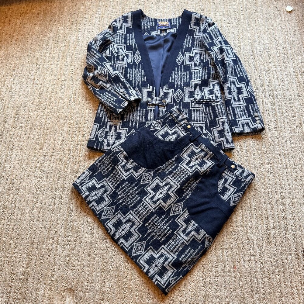 Vintage Pendleton Portland Collection Harding Aztec Jacket and Skirt- Medium